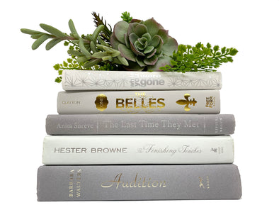 Bundle of Gray and White Decorative Books by Color for Interior Design, Home Decor