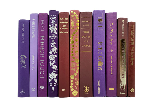 Vineyard, berry decorative books for home staging. Colorful decorator books by the foot.