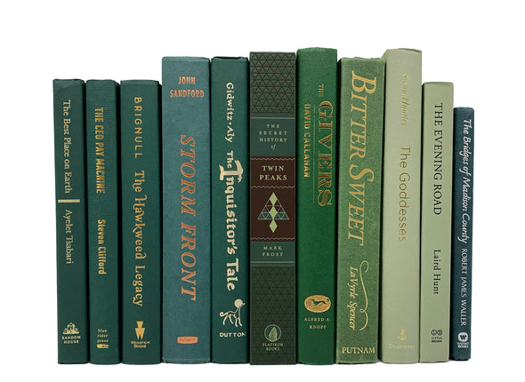 Green Decorative Books by Color for Interior Design, Home Decor