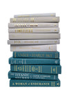 Decorative Books by Color - Teal and Light Gray Decorative Books - Staging Books Color Bundle - Real Hardcover Stack of Books for Home Decor