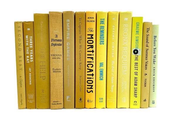 Yellow Decorative Books by Color for Interior Design, Home Decor