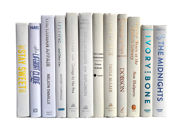 White Stack of Books by Color. Edit Your Home Decor.
